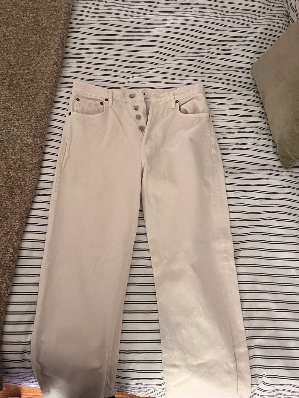AGOLDE White 90s Pinch Waist Jeans